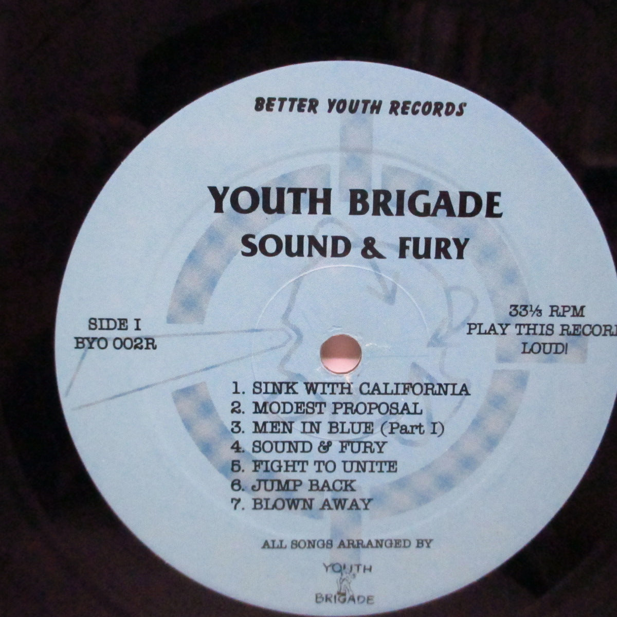 YOUTH BRIGADE (ユース・ブリゲイド) - Sound & Fury (US '94 再発「黒盤」LP) '83年セカンドバージョン!