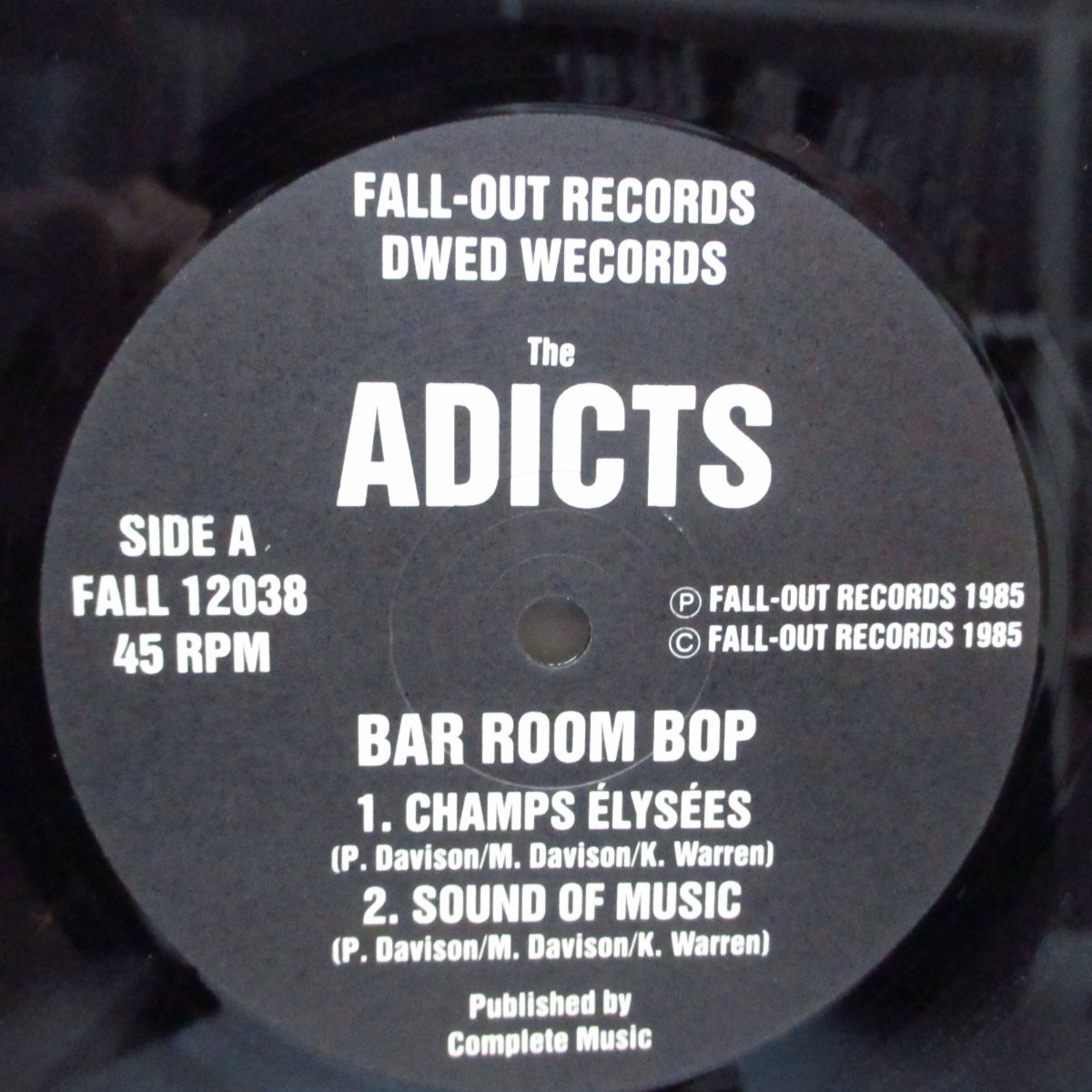 ADICTS, THE (ジ・アディクツ) - The Bar Room Bop EP (UK オリジナル12")