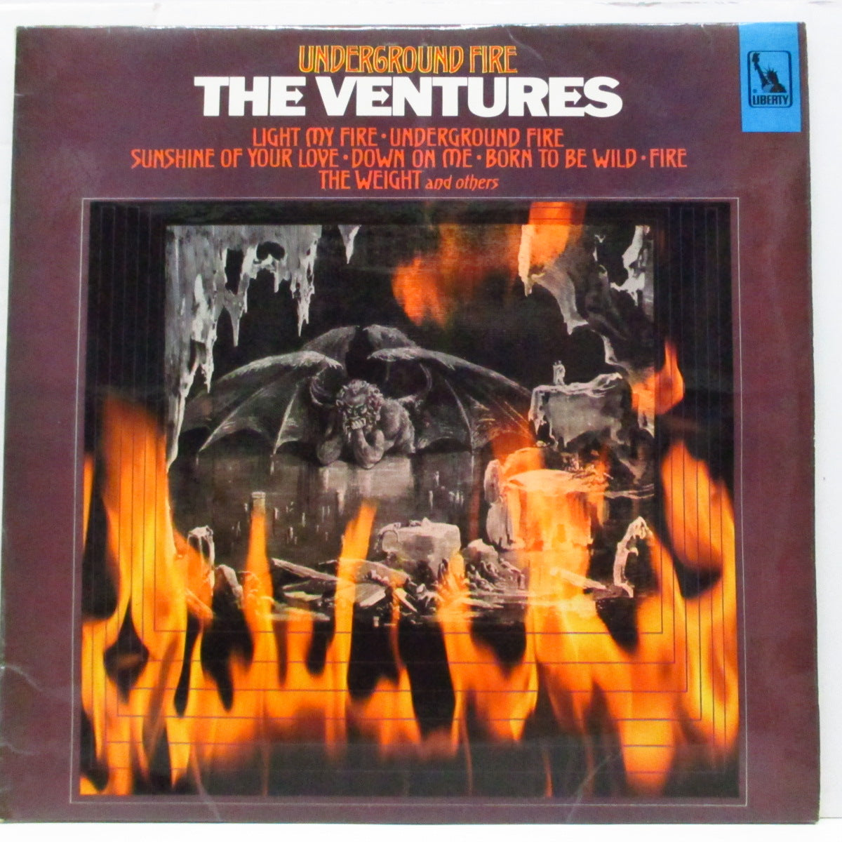 VENTURES (ベンチャーズ) - Underground Fire (UK オリジナル「ステレオ」LP/表面コーティングジャケ)