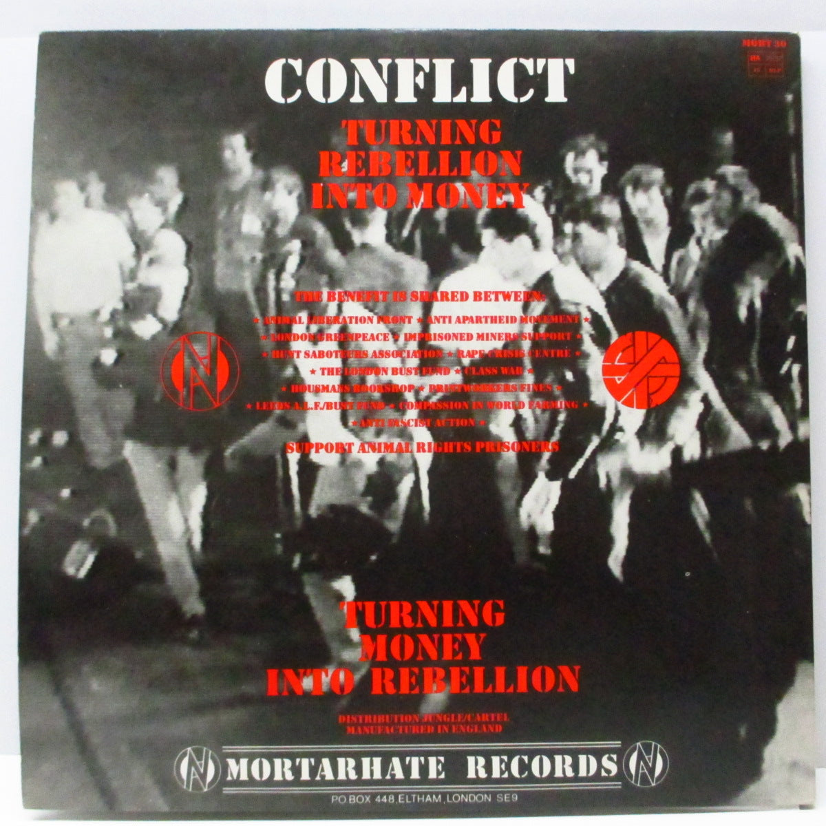 CONFLICT (コンフリクト) - Turning Rebellion Into Money (UK オリジナル 2xLP/表面光沢見開ジャケ) feat. スティーブ・イグノラント (Crass) !