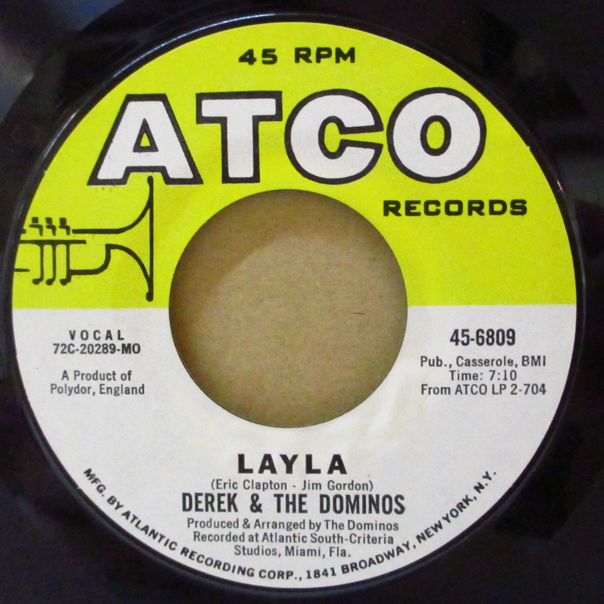 DEREK AND THE DOMINOS (デレク&ザ・ドミノス) - Layla (US '72 オリジナル「7:10バージョン」 7インチ)