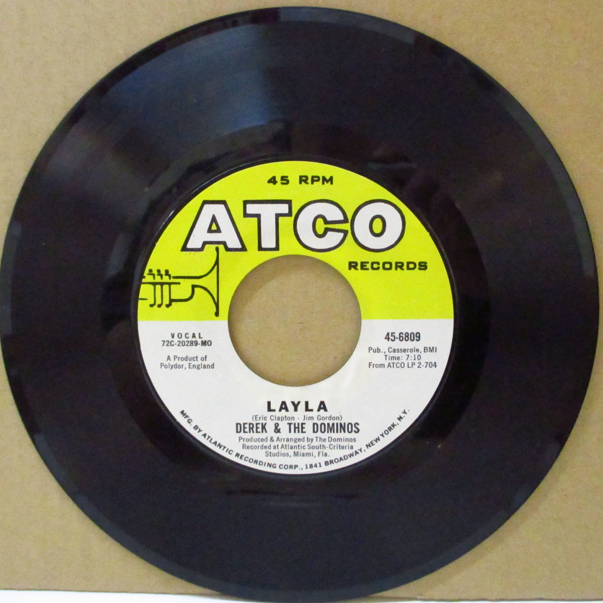 DEREK AND THE DOMINOS (デレク&ザ・ドミノス) - Layla (US '72 オリジナル「7:10バージョン」 7インチ)