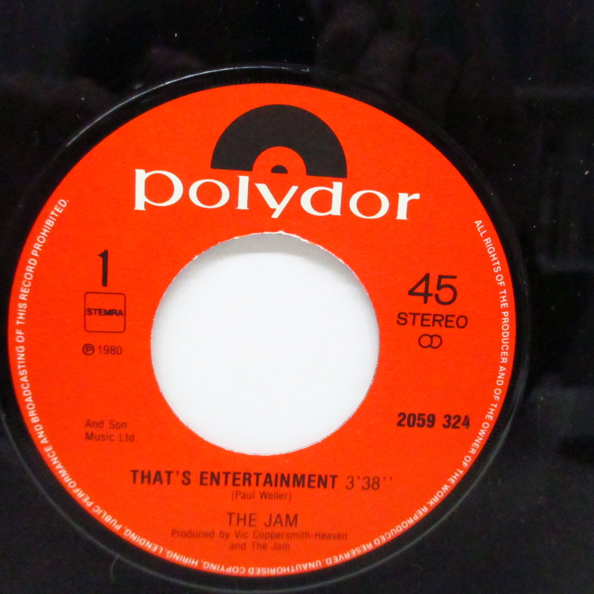 JAM, THE (ザ・ジャム) - That's Entertainment (Dutch オリジナル 7"+光沢ソフト紙ジャケ)