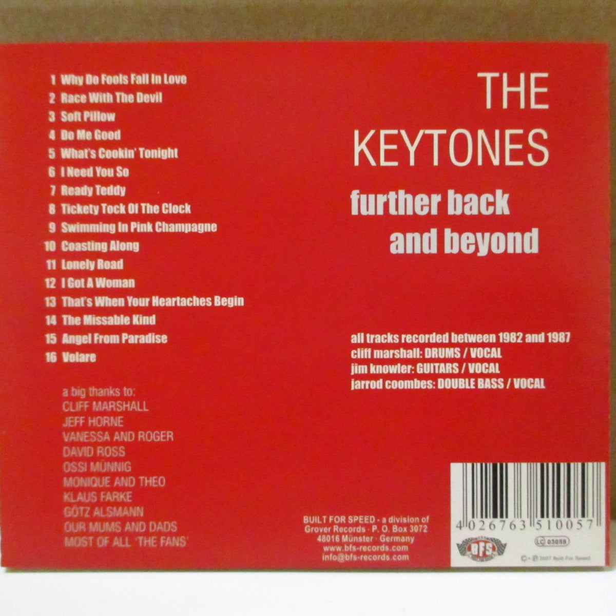 KEYTONES (キートーンズ) - Further Back And Beyond - The Early Years Vol.2 (German オリジナル CD) '07年初期ベストアルバム第2弾