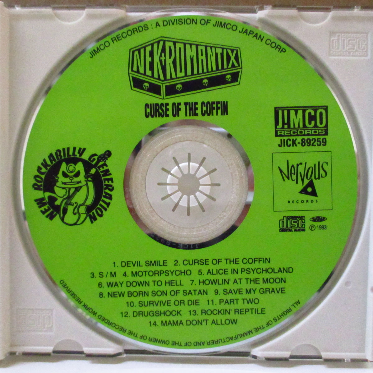 NEKROMANTIX (ネクロマンティクス) - ロカビリー天国, サイコビリー地獄 - Curse Of The Coffin (Japan オリジナル CD+帯) '91年2ndアルバム