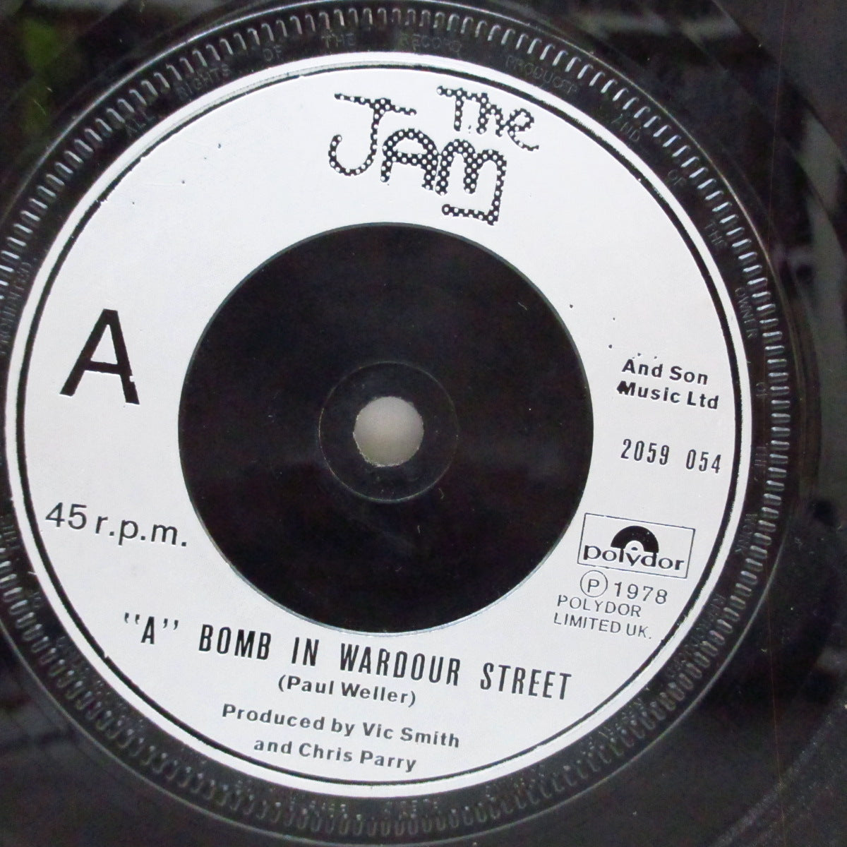 JAM, THE (ザ・ジャム) - David Watts (UK 初回ミスプリント「フラットセンター」7"/光沢固紙折り返ジャケ)「Ray Davis」の誤表記 Ver.