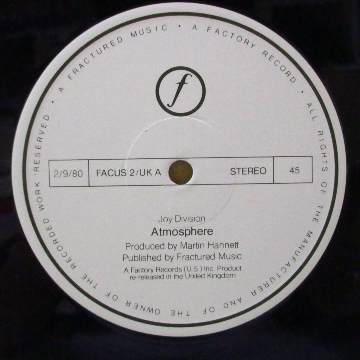 JOY DIVISION (ジョイ・ディヴィジョン) - Atmosphere (UK 限定ダークレッドヴァイナル 12インチ)