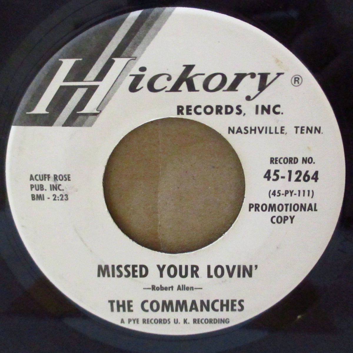 COMMANCHES, THE (ザ・コマンチェズ) - Missed Your Lovin' (US '64 プロモ・白ラベ7インチ) 英国どマイナーアップテンポ・8ビートMOD-R&B!