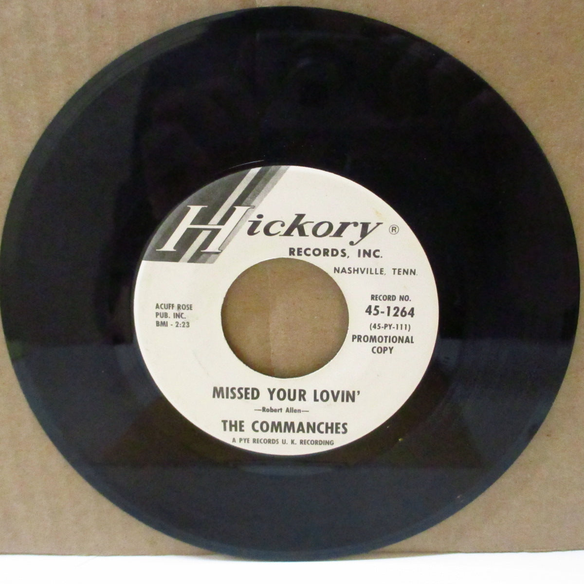 COMMANCHES, THE (ザ・コマンチェズ) - Missed Your Lovin' (US '64 プロモ・白ラベ7インチ) 英国どマイナーアップテンポ・8ビートMOD-R&B!