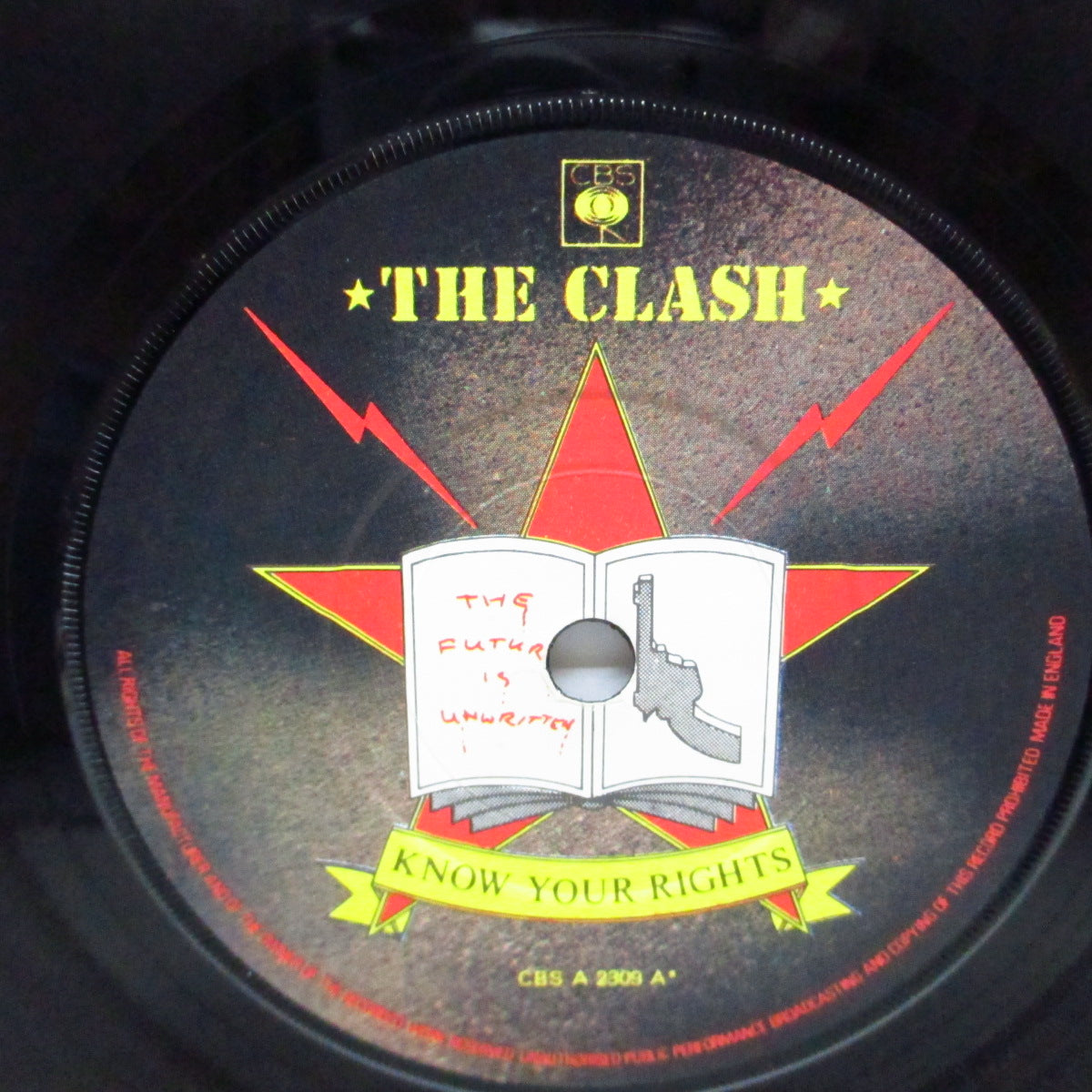 CLASH, THE (ザ・クラッシュ) - Know Your Rights (UK オリジナル 7"+初回円形ステッカー/光沢固紙折り返しジャケ)