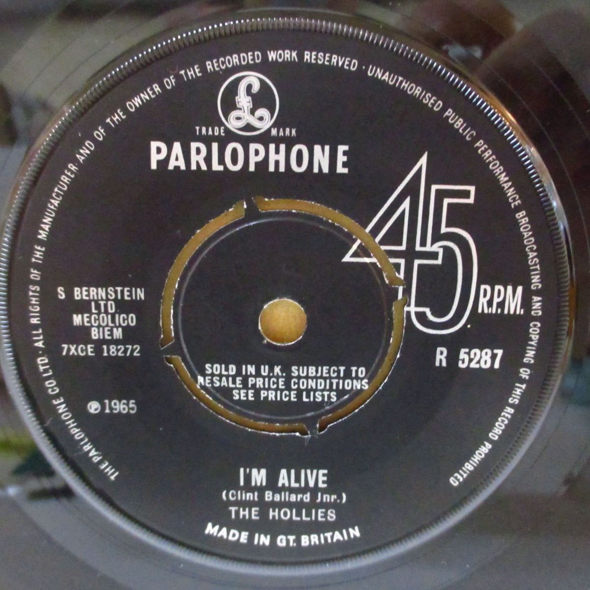 HOLLIES (ホリーズ) - I'm Alive (UK '65 オリジナル「ラウンドセンター」 7インチ+カンパニースリーブ)