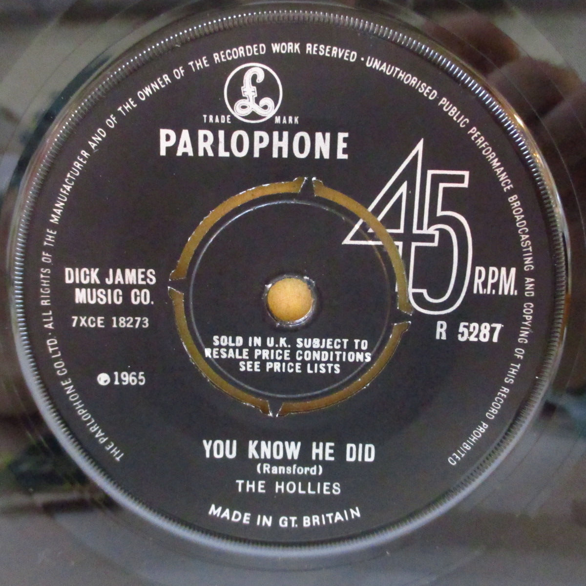 HOLLIES (ホリーズ) - I'm Alive (UK '65 オリジナル「ラウンドセンター」 7インチ+カンパニースリーブ)