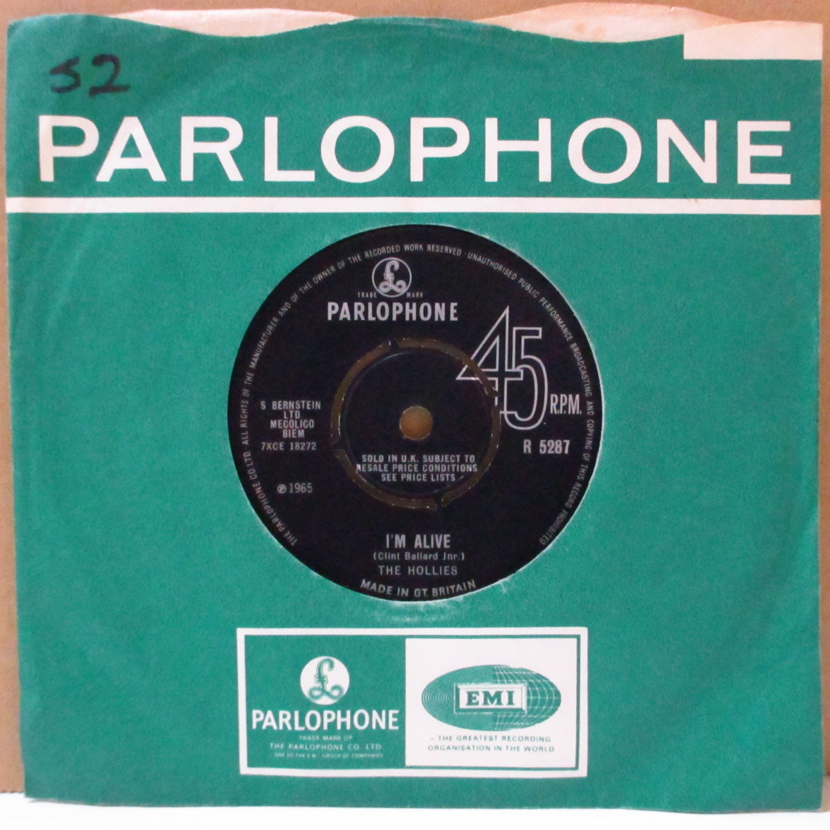 HOLLIES (ホリーズ) - I'm Alive (UK '65 オリジナル「ラウンドセンター」 7インチ+カンパニースリーブ)