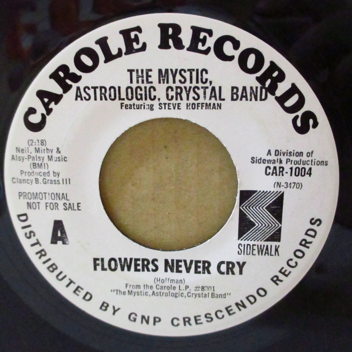 MYSTIC, ASTROLOGIC , CRYSTAL BAND (ミスティック・アストロロジック・クリスタル・バンド) - Early Dawn / Flowers Never Cry (US '67 プロモ白ラベ 7")両面共のサイケ〜ソフトロックが交差のドリーミーなバブルガム!