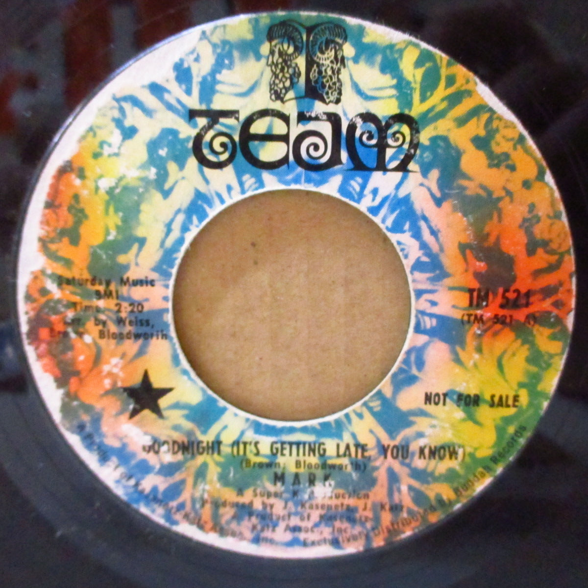 MARK (Gutkowski = 1910 Fruitgum Company) (マーク ) - Goodnight (It's Getting Late, You Know) (US '69 プロモ・ラベ 7インチ)1910 Fruitgum Companyのマーク・ガトコウスキーのソロ・哀愁美メロ・バブルガム