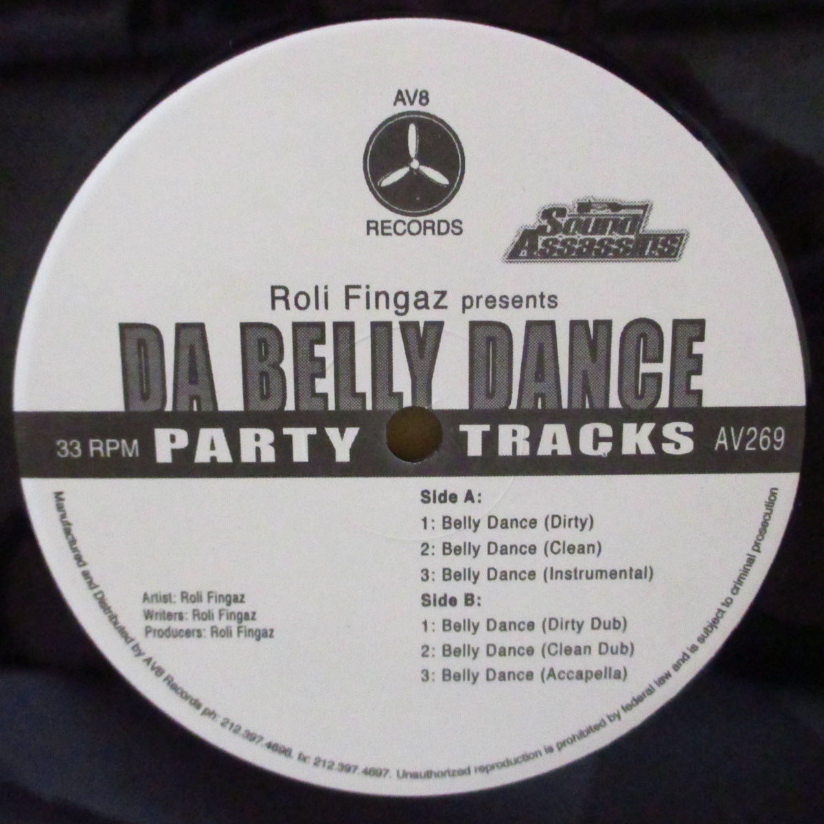 ROLI FINGAZ (ロリ・フィンガズ) - Da Belly Dance (US '02 オリジナル6バージョン収録33回転 12インチ/片面ダイカットスリーブ)