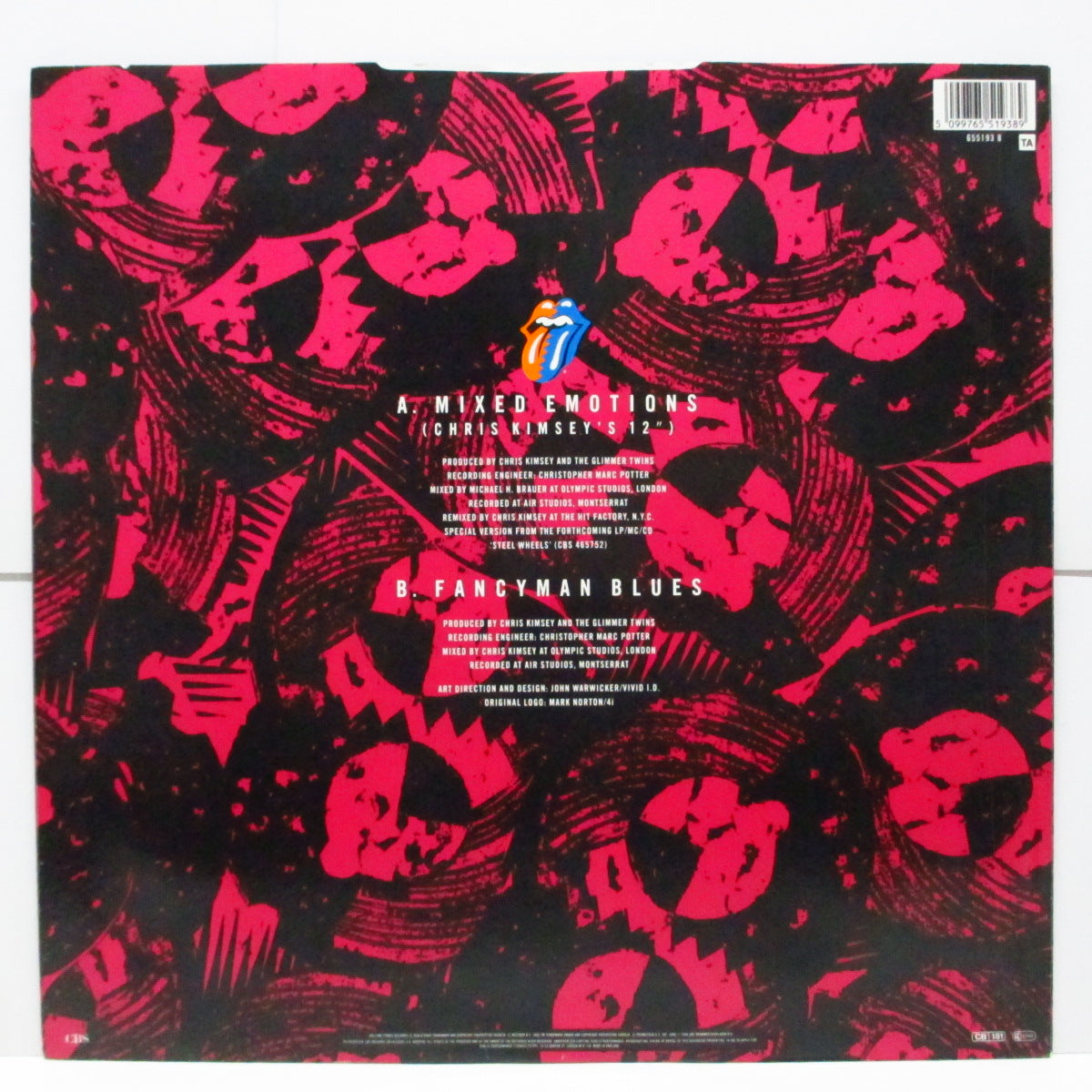 ROLLING STONES (ローリング・ストーンズ) - Mixed Emotions : Chris Kimsey's 12" (UK オリジナル 12"/CBS 655193 8)