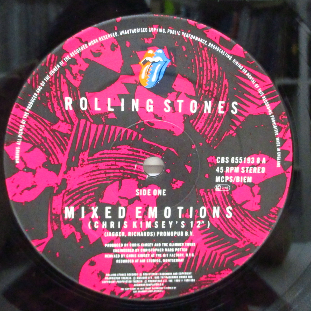 ROLLING STONES (ローリング・ストーンズ) - Mixed Emotions : Chris Kimsey's 12" (UK オリジナル 12"/CBS 655193 8)