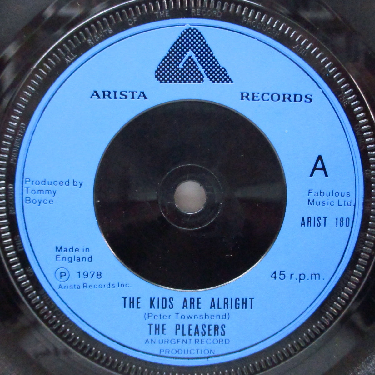 PLEASERS, THE (ザ・プリーザーズ) - The Kids Are Alright (UK オリジナル 7"/光沢固紙折り返しジャケ)ザ・フーの名曲カバー