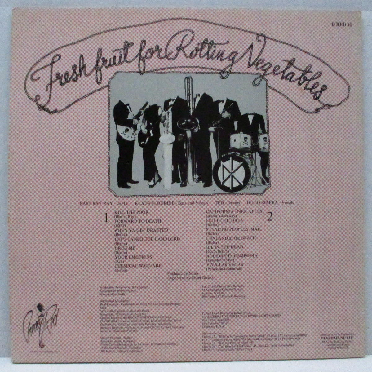 DEAD KENNEDYS (デッド・ケネディーズ) - Fresh Fruit For Rotting Vegetables (UK '81 再発「黒盤」LP+ポスター/「ピンクのドット柄」&「顔無」裏ジャケ)'80年ファースト!