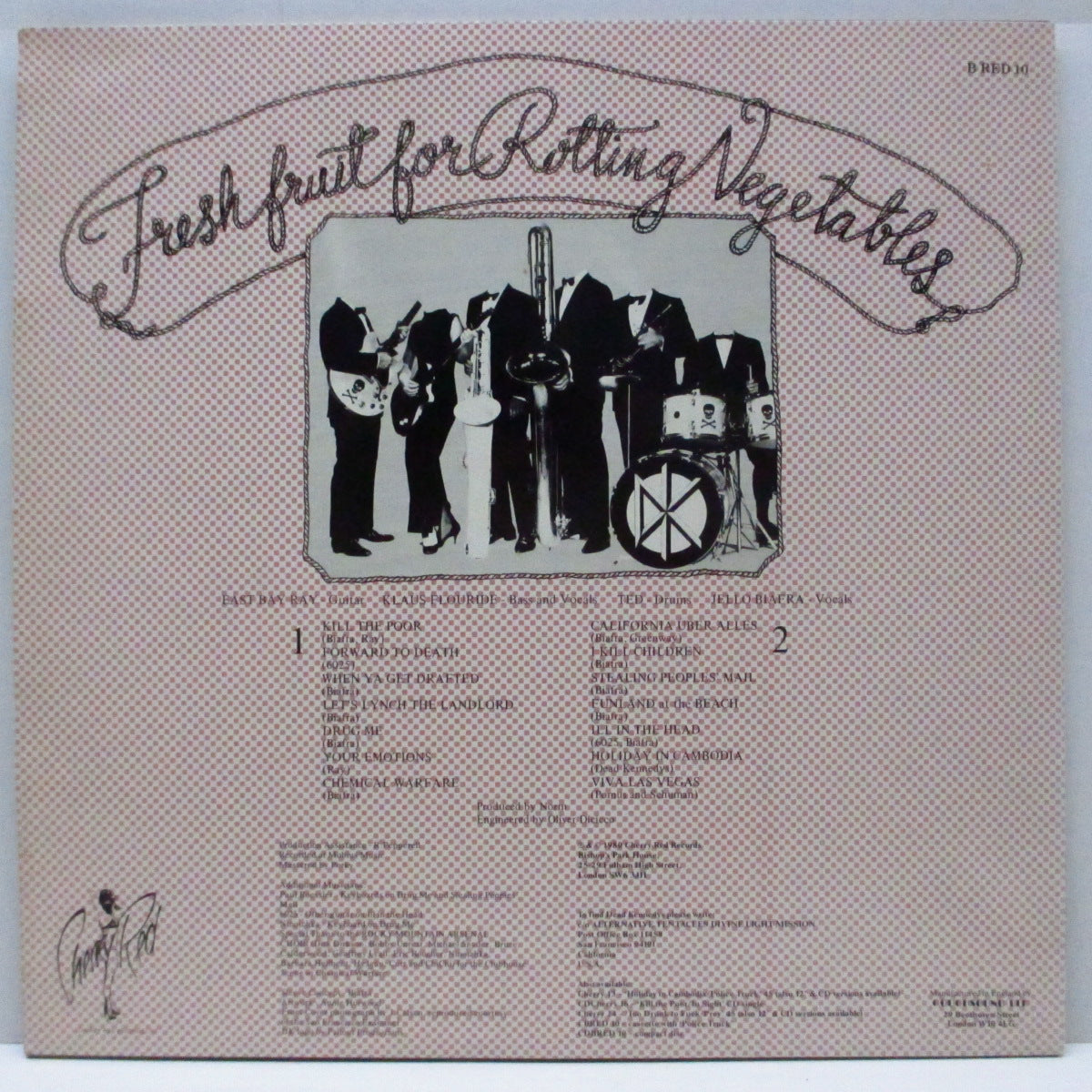 DEAD KENNEDYS (デッド・ケネディーズ) - Fresh Fruit For Rotting Vegetables (UK '88 再発「黒盤」LP+ポスター/「ピンクのドット柄」&「顔無」裏ジャケ)'80年ファースト!