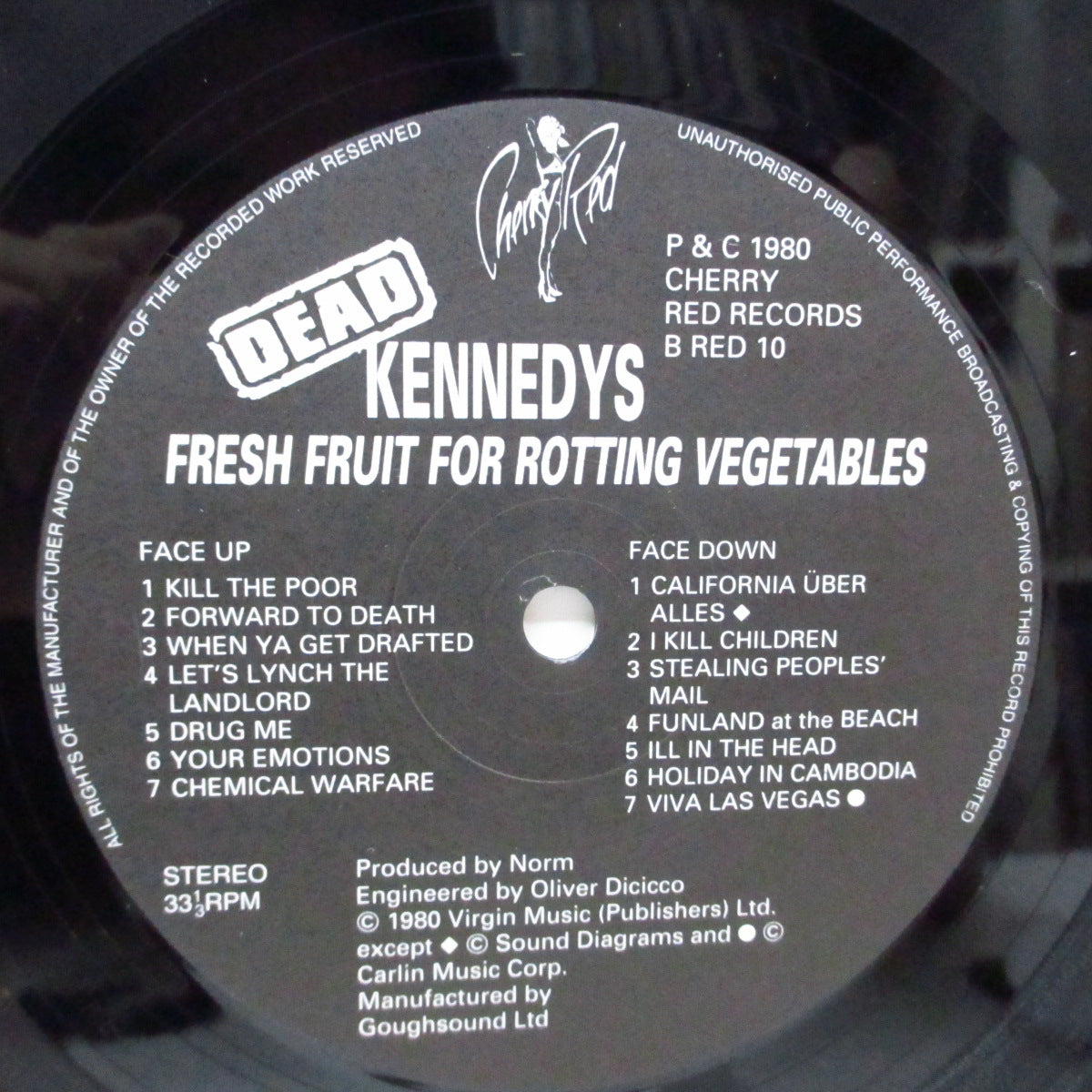 DEAD KENNEDYS (デッド・ケネディーズ) - Fresh Fruit For Rotting Vegetables (UK '88 再発「黒盤」LP/「緑のドット柄」&「顔無」裏ジャケ)ポスター欠 !