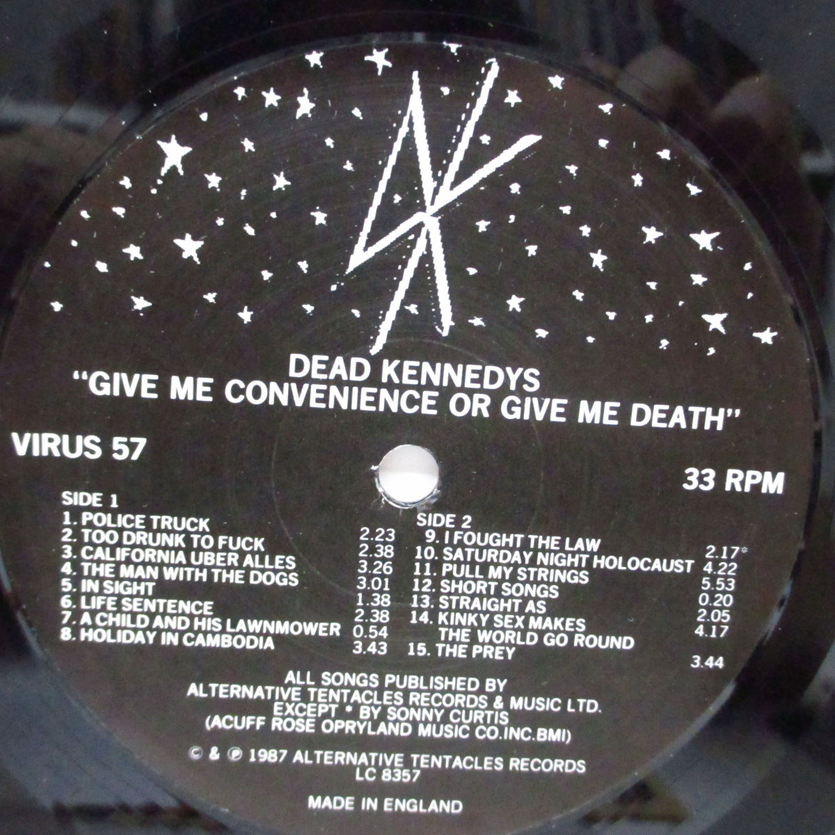 DEAD KENNEDYS (デッド・ケネディーズ) - Give Me Convenience Or Give Me Death (UK オリジナル「マルーン&ブラック」ラベ LP+FLEXI、ブックレット)