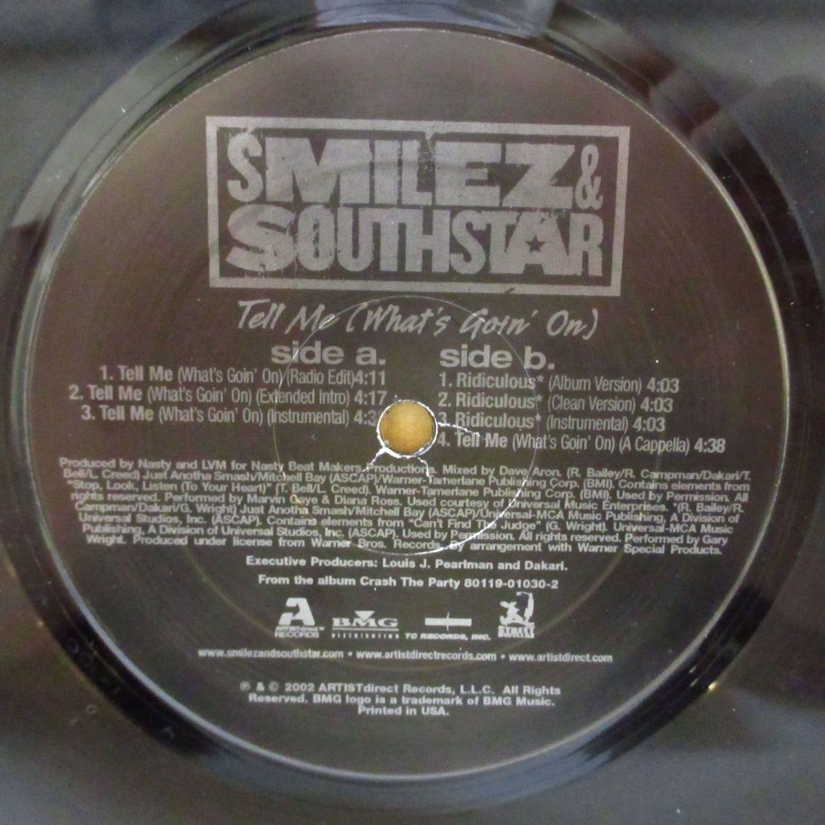 SMILEZ & SOUTHSTAR (スマイルズ・アンド・サウススター) - Tell Me - What's Goin' On (US '02 プロモ7曲入り33回転 12インチ/レアステッカー付きダイカットスリーブ)
