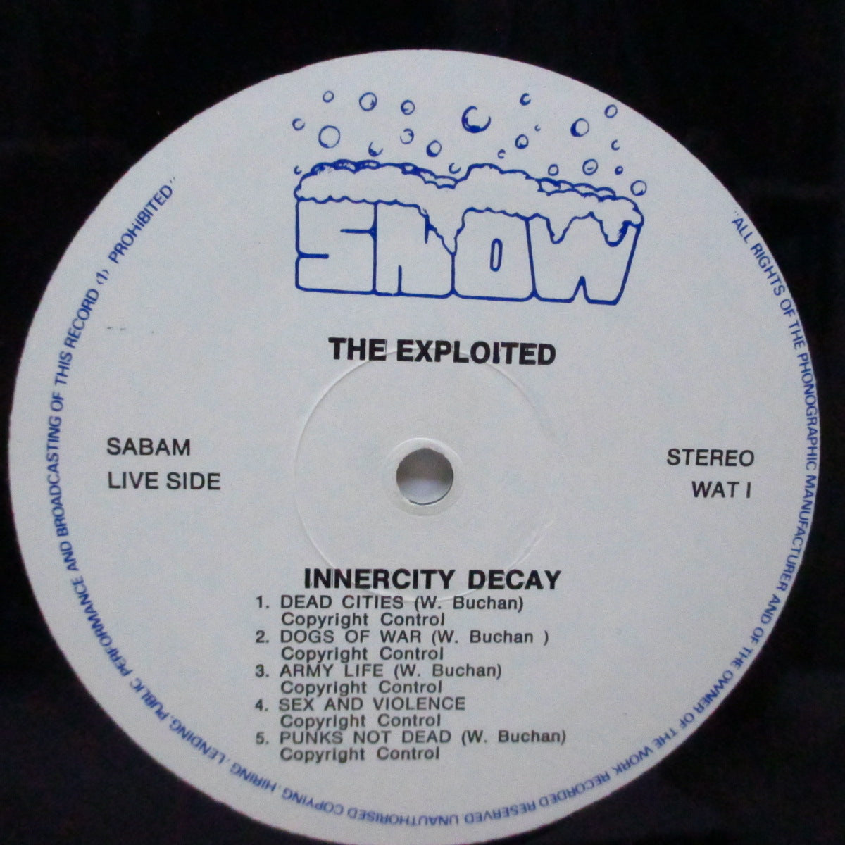 EXPLOITED, THE (ジ・エクスプロイテッド) - Innercity Decay (Beigium オリジナル LP ) スタジオ+ライブ!