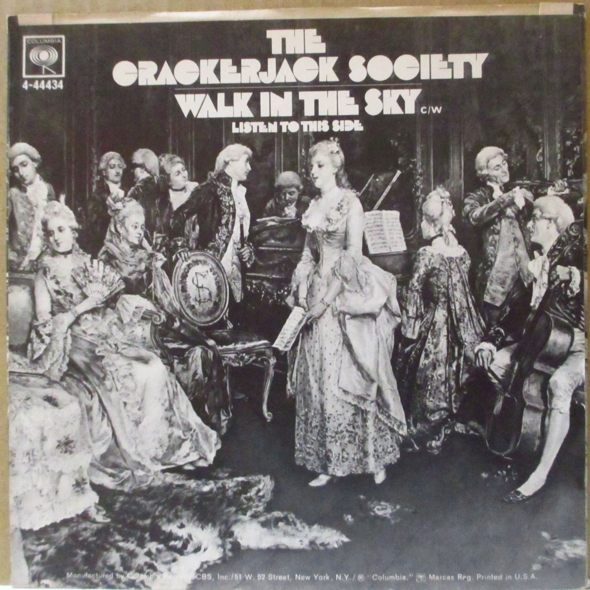 CRACKER JACK SOCIETY, THE (ザ・クラッカ−ジャック・ソサエティ) - Walk In The Sky (US '68 ジャケ付き プロモ白ラベ 7インチ)サンシャイン・ポップ & ソニックユース元ネタのノイズループ実験的ナンバー!