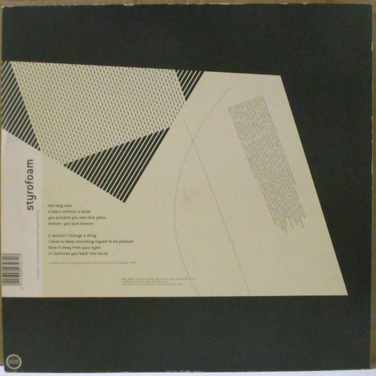 STYROFOAM (スタイロフォーム) - I'm What's There To Show That Smoething's Missing (German オリジナル LP) '03年3rdアルバム