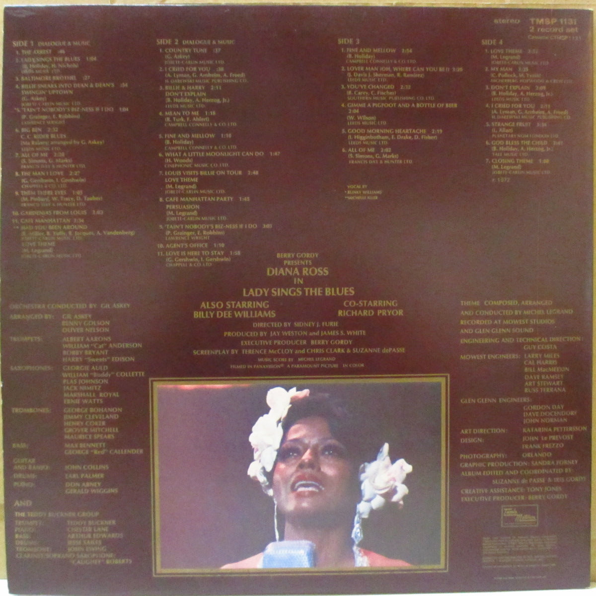DIANA ROSS (ダイアナ・ロス) - Lady Sings The Blues (UK 70's ステレオLPx2枚組+ブックレット/見開きジャケ) 主演したビリー・ホリデイ伝記映画のサントラ
