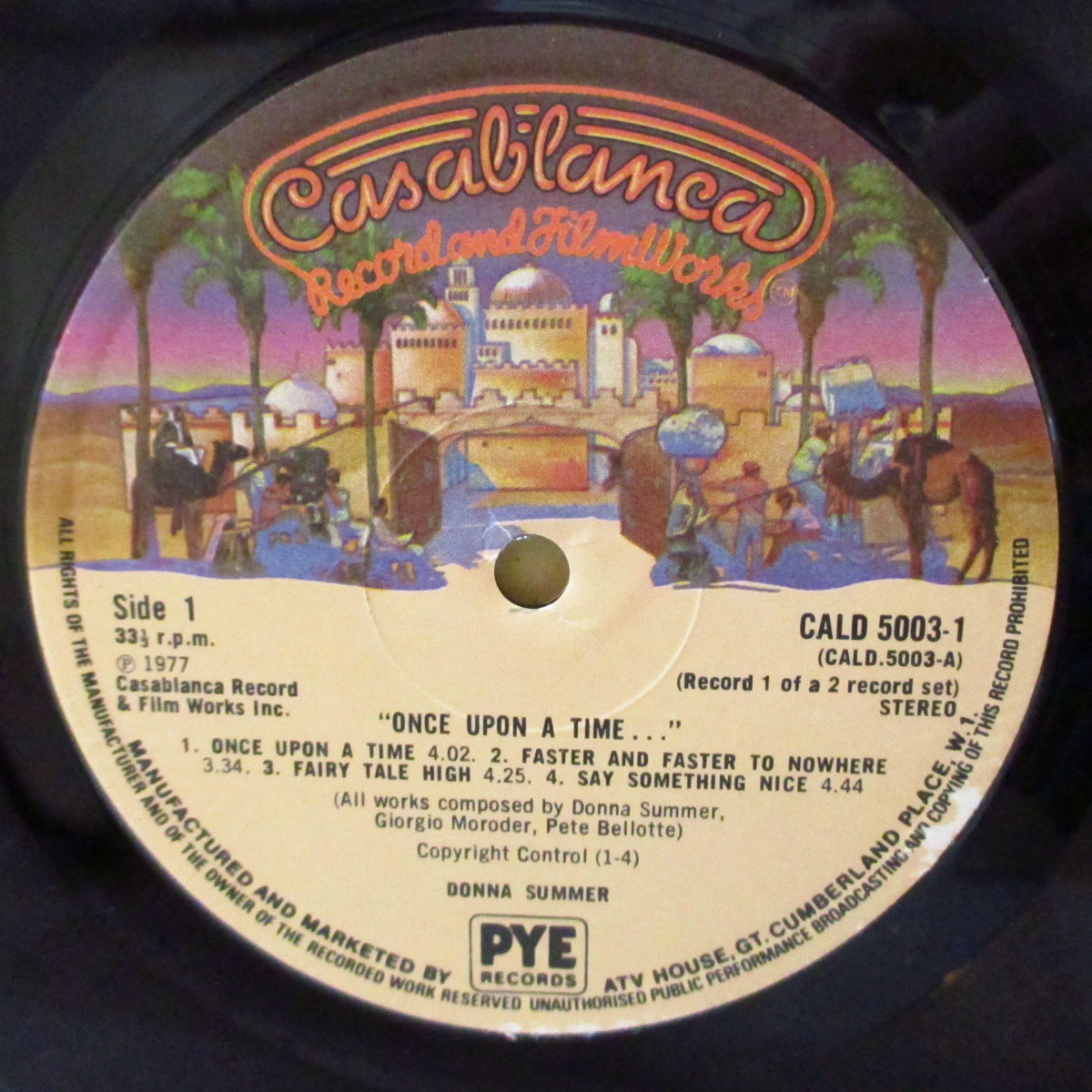 DONNA SUMMER (ドナ・サマー) - Once Upon A Time...(UK '77 オリジナルTranco工場プレス「光に透かしたら赤盤」ステレオ LPx2枚組+インサート/見開きジャケ)近年稀な美品!