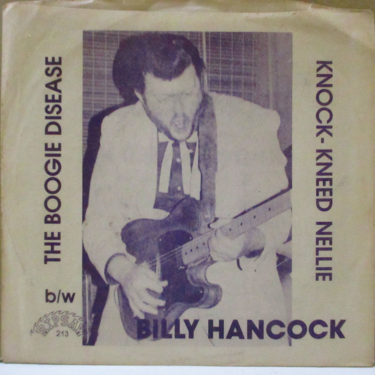 BILLY HANCOCK (ビリー・ハンコック) - The Boogie Disease (US '78 オリジナル 7インチ/マットソフト紙ジャケ) 米国ピュアスタイルの名曲