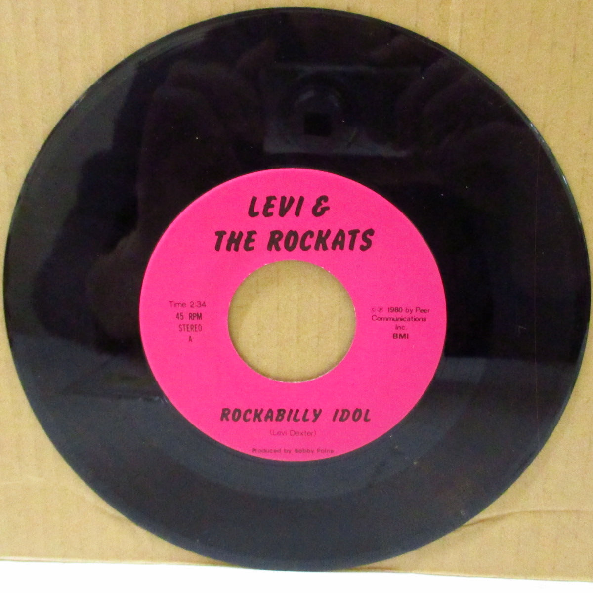 LEVI & THE ROCKATS (リーヴァイ & ザ・ロカッツ) - Rockabilly Idol (Japan 90's 再発「ラージホールセンター・マトPAE-001」 7インチ)