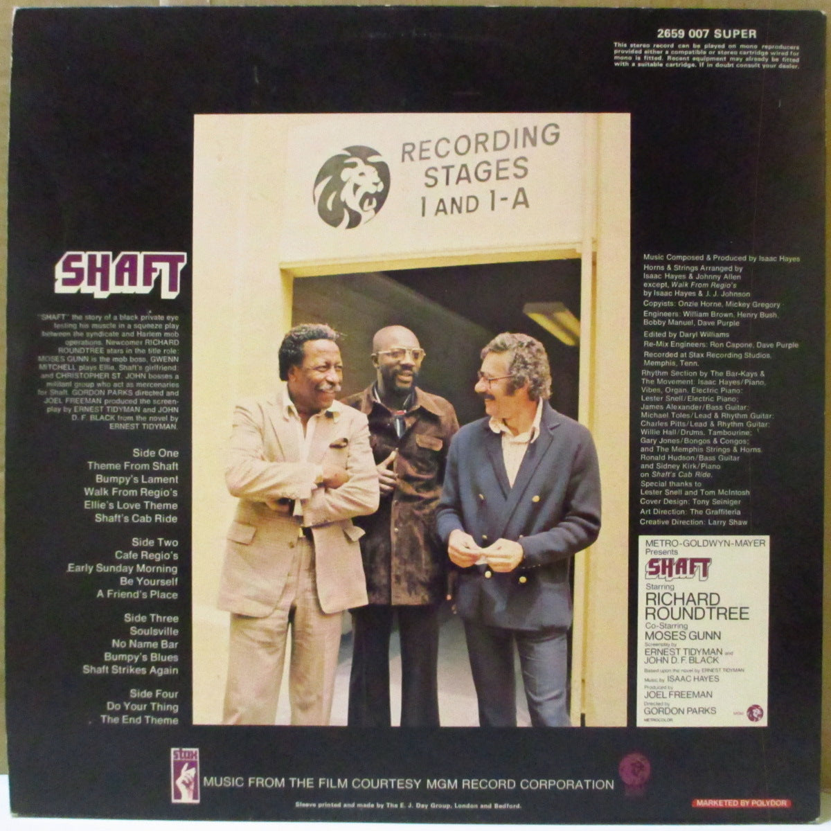 ISAAC HAYES (アイザック・ヘイズ) - Shaft (UK '71 初回品番「Stax-2659.007」オリジナル 2xLP #1/見開きジャケ) 名作サントラ!
