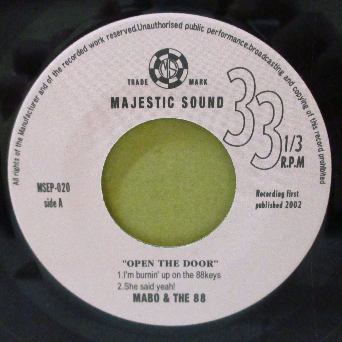 PUMPIN' PIANO MABO & THE 88 (パンピン・ピアノ・マーボ) - Open The Door +3 (Japan '02 オリジナル4曲入り33回転 7インチ/光沢ソフト紙ジャケ) ロカビリージャイバー満載!