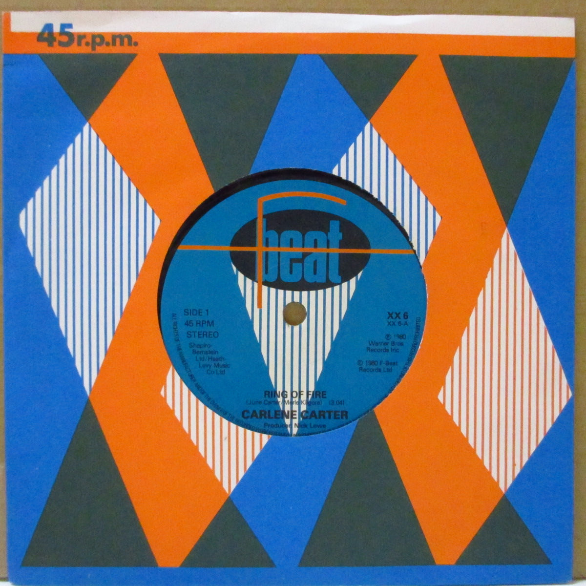 CARLENE CARTER (カーレン・カーター) - Ring Of Fire (UK オリジナル 7インチ+カンパニースリーブ)