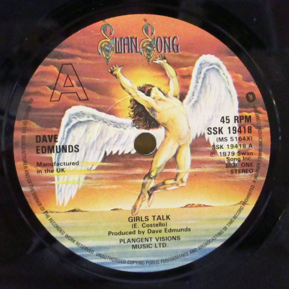 DAVE EDMUNDS (デイヴ・エドモンズ) - Girls Talk (UK オリジナル「黒盤」 7インチ+光沢固紙ジャケ)