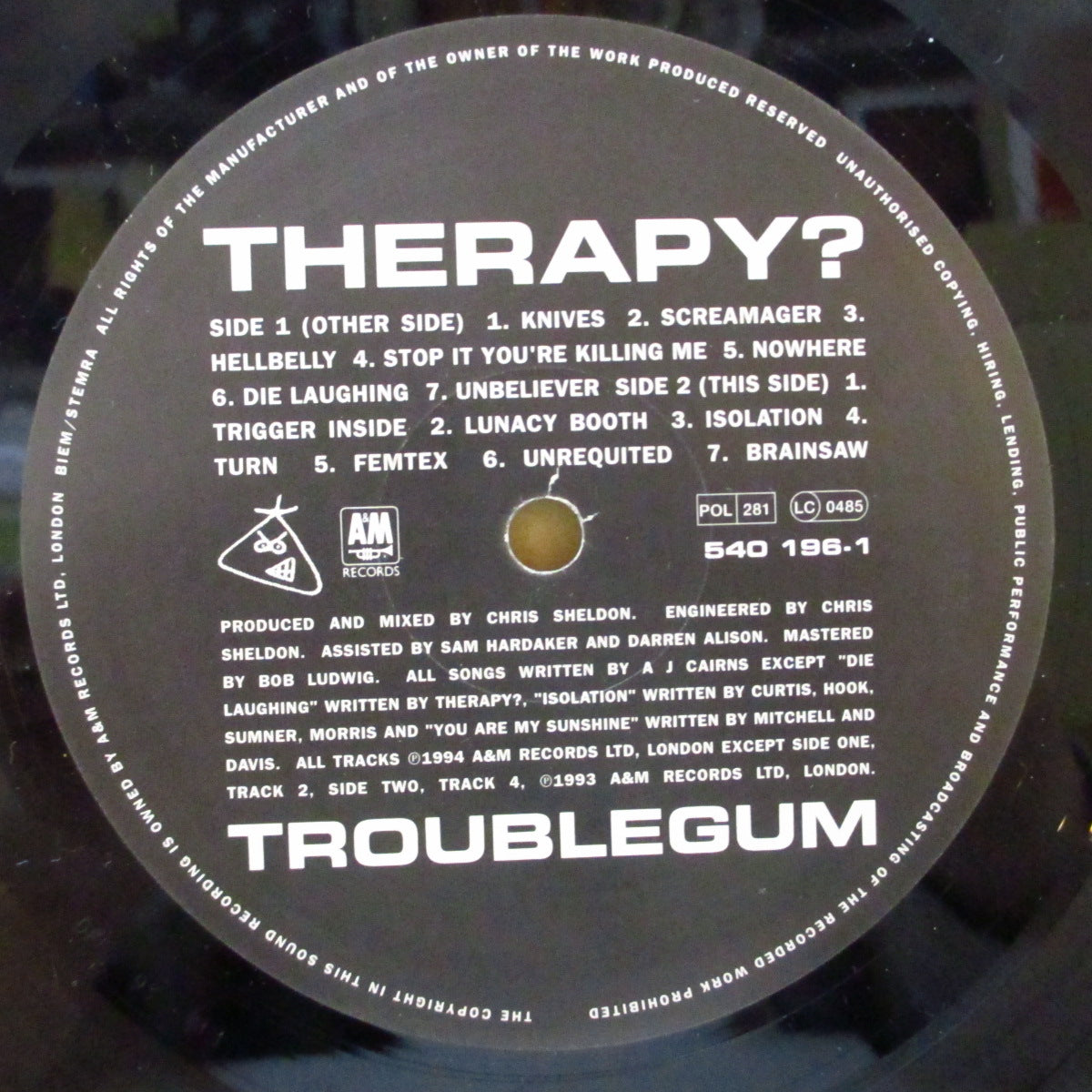 THERAPY? (セラピー?) - Troublegum (EU オリジナル LP) '94年4thアルバム
