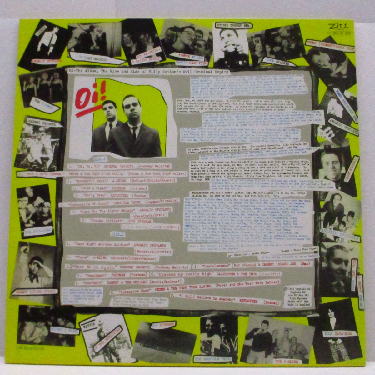 V.A. (80's UK Oi!コンピ!) - Oi! The Album (UK '97 限定再発「イエローヴァイナル」LP+ステッカー付きジャケ/AHOY LP 72)