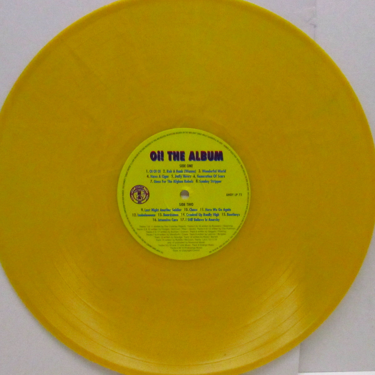 V.A. (80's UK Oi!コンピ!) - Oi! The Album (UK '97 限定再発「イエローヴァイナル」LP+ステッカー付きジャケ/AHOY LP 72)