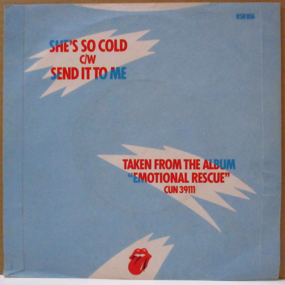 ROLLING STONES (ローリング・ストーンズ) - She's So Cold (UK '80 オリジナル「ラウンドセンター」 7インチ+マットソフト紙ジャケ)