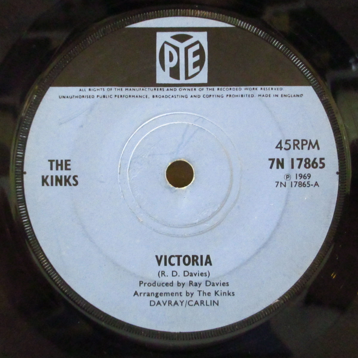 KINKS (キンクス) - Victoria (UK '69 オリジナル「フラットセンター」 7インチ+Pye社カンパニースリーブ)