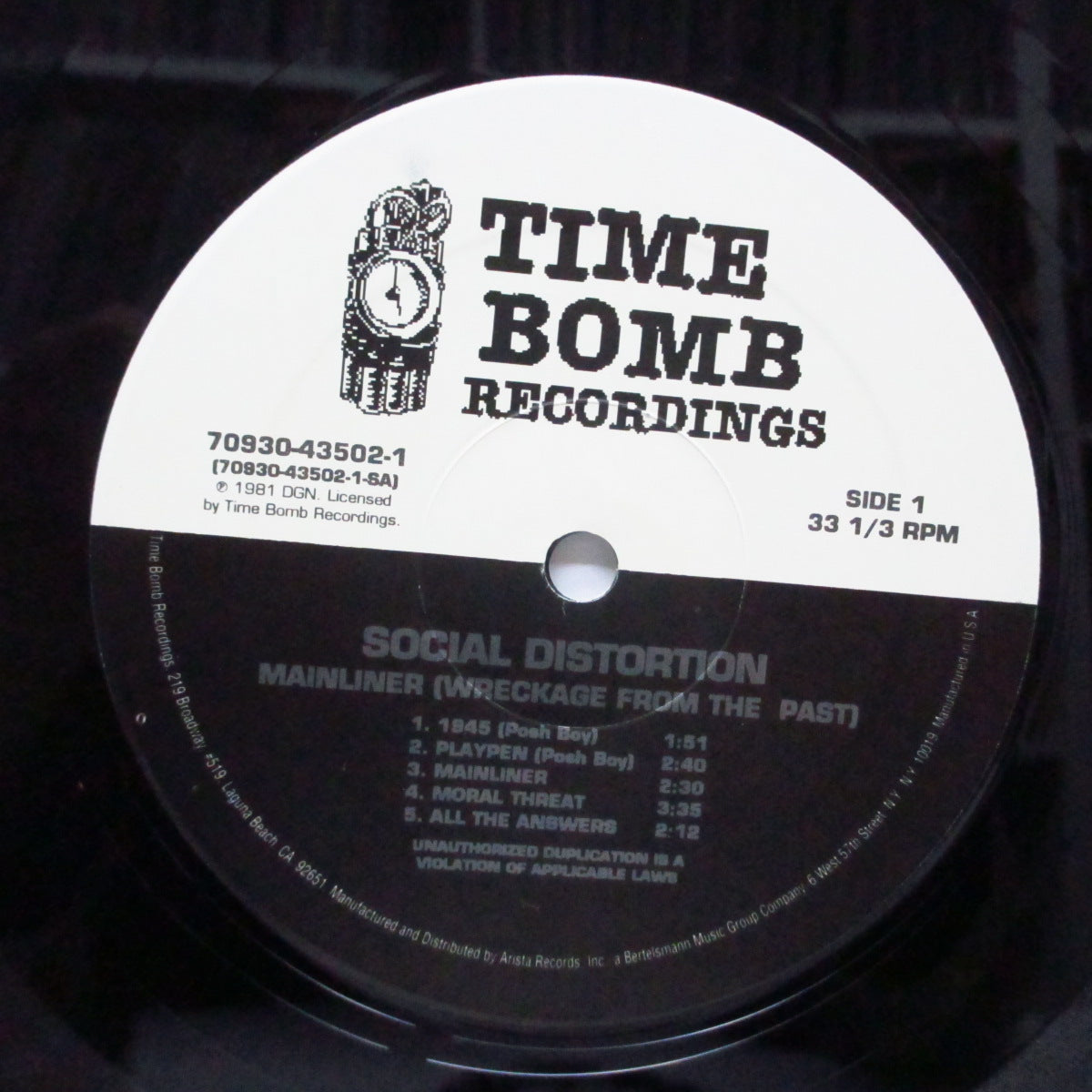 SOCIAL DISTORTION (ソーシャル・ディストーション) - Mainliner - Wreckage From The Past (US オリジナル LP+インナー)