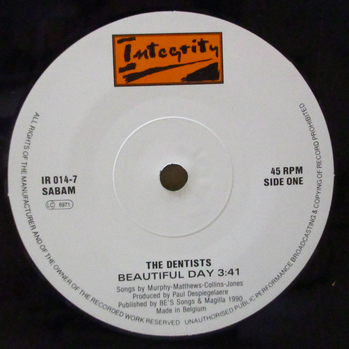 DENTISTS, THE (ザ・デンティスツ) - Beautiful Day (EU オリジナル 7インチ+ソフト紙インサート/光沢ソフト紙ジャケ)