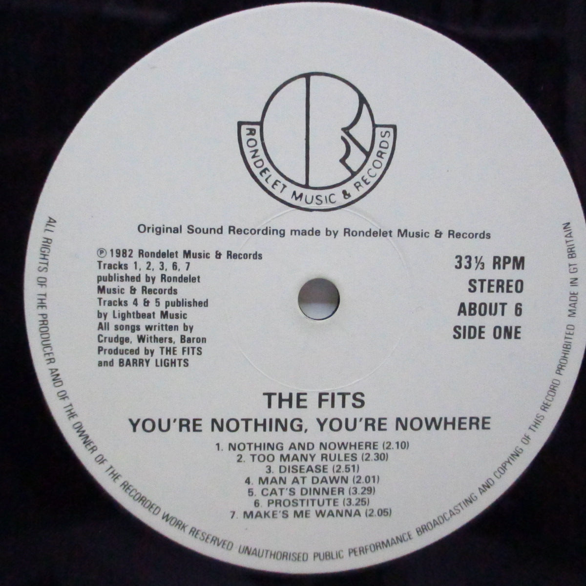 FITS, THE (ザ ・フィッツ) - You're Nothing You're Nowhere (UK オリジナル LP+インナー) '82年ファースト!