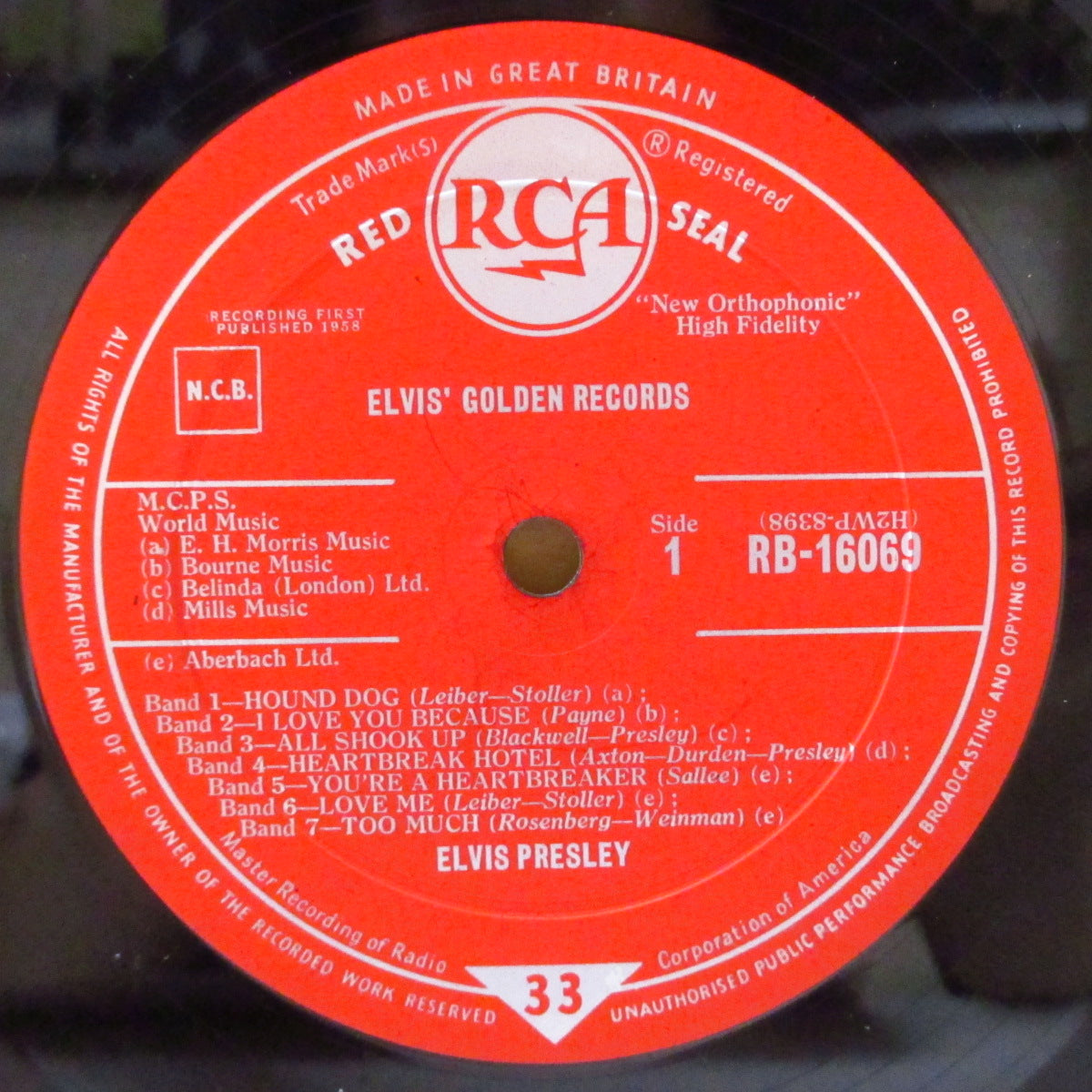 ELVIS PRESLEY (エルヴィス・プレスリー) - Elvis' Golden Records (UK '60 セカンドプレス「レッド・シール 銀スポット・赤ラベ」モノラルLP/8頁カラー写真付きコーティング見開きジャケ)