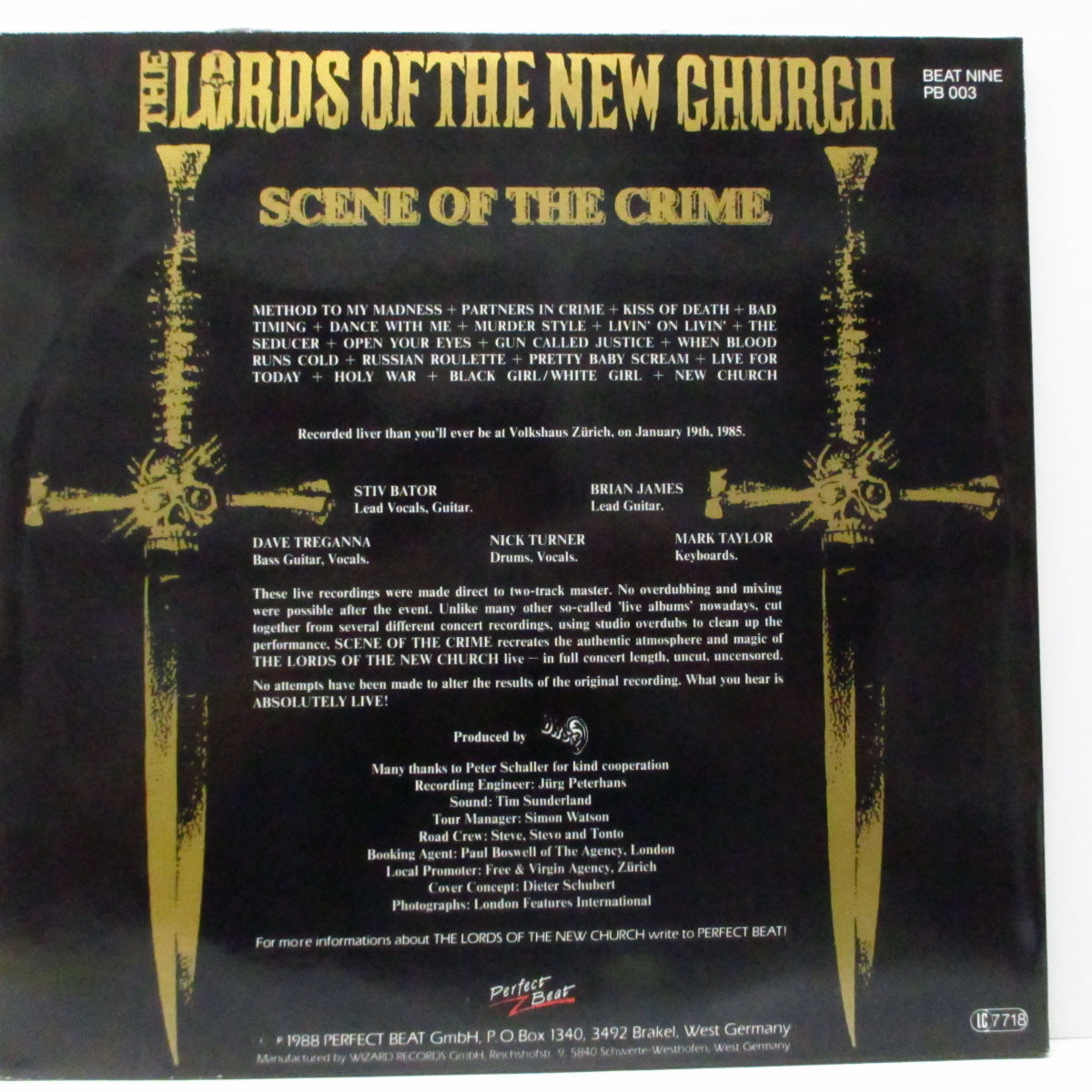 LORDS OF THE NEW CHURCH, THE (ローズ・オブ・ザ・ニュー・チャーチ) - Scene Of The Crime (German 3,000枚限定 「青&赤盤」2xLP+「透明盤」12"/ナンバリング入り見開ジャケ)