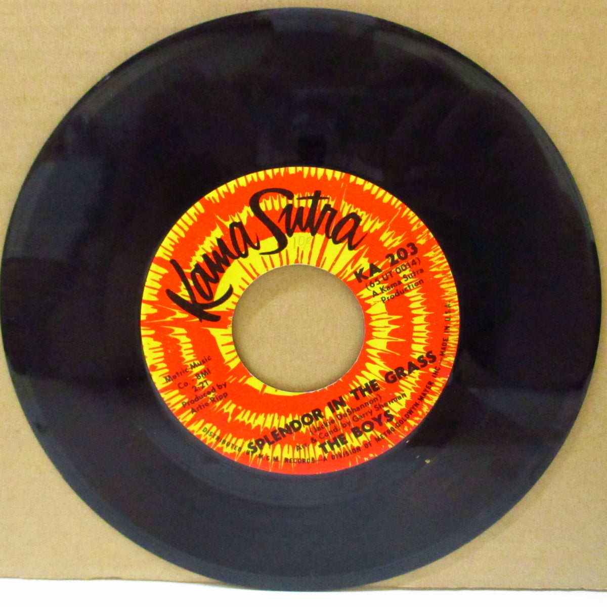 BOYS, THE (ザ・ボーイズ) - Splendor In The Grass (US '65 初回「黒ロゴ」オリジナル 7インチ) ジャッキー・ディシャノン作美メロ・フォークPOP!